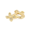 Brass Crystal Rhinestone Letter Links Connector Charms KK-S395-06G-P-2