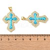 Rack Plating Brass Micro Pave Cubic Zirconia Pendants KK-P268-17F-G-3
