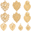 10Pcs 5 Styles Stainless Steel Pendants STAS-SC0010-16C-1