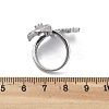Brass Micro Pave Clear Cubic Zirconia Open Cuff Rings for Women LS-RJEW-S402-06P-4