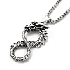 Alloy Dragon Infinity Pandant Necklace with Box Chains LS-NJEW-K245-008-1