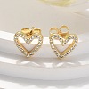 Brass Micro Pave Clear Cubic Zirconia Stud Earrings EJEW-C139-02G-3