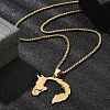201 Stainless Steel Pendant Necklaces for Women NJEW-U021-07G-3