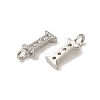Initial Letter Brass Micro Pave Cubic Zirconia Pendants ZIRC-F008-I-2