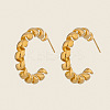 Twist C-Shaped 304 Stainless Steel Stud Earrings RC9217-1