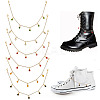 12Pcs 6 Colors Alloy Glass Rhinestone Shoe Chains HJEW-DR00105-1