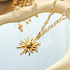 304 Stainless Steel with ABS Imitation Pearl Sun Pendant Necklaces LS-NJEW-Z107-01G-2