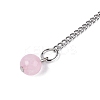 Natural Rose Quartz Dowsing Pendulum Pendants AJEW-N005-01C-3
