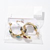 304 Stainless Steel Synthetic Turquoise & Synthetic Agate Stud Earrings LS-EJEW-M105-01G-2