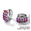 Cute Square Candy Brass Cubic Zirconia Hoop Earrings XX8349-2-1