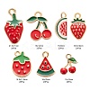 140Pcs 7 Style Light Gold Alloy Enamel Pendants ENAM-LS0001-65-3
