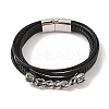 Braided Microfiber Leather Multi-strand Bracelets BJEW-B096-21A-1