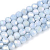 Anti-Tarnish Electroplate Glass Beads Strands EGLA-T021-4mm-15-07-1