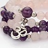 Personalized Dual-use Round Gemstone Beads 4-Layer Stretch Wrap Bracelets/Necklaces BJEW-JB01906-01-2