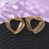 304 Stainless Steel Multilayer Heart Stud Earrings EJEW-L304-06G-2