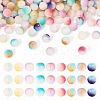 198Pcs 9 Colors Frosted Baking Paint Crackle Glass Beads with Glitter Powder DGLA-TA0001-23-1