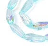 AB Color Plated Transparent Glass Teardrop Beads Strands LS-EGLA-T029-08C-3