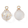 Transparent Spray Painted Glass Pendants LS-GLAA-N035-020A-B01-2