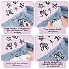 22Pcs 4 Styles Black and White Tartan Pattern Polyester Computerized Embroidery Cloth Iron on/Sew on Patches PATC-GA0001-75-3