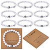 12Pcs Synthetic White Turquoise Round Beads Stretch Bracelets for Men Women BJEW-UN0001-89-1