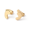304 Stainless Steel Footprint Stud Earrings for Men Women LS-EJEW-E163-08G-1