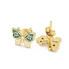 Butterfly Real 18K Gold Plated Brass Stud Earrings EJEW-L269-095G-01-2