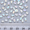 FGB 2-Hole Transparent Glass Seed Beads SEED-S031-M-250-3