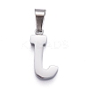 Non-Tarnish 304 Stainless Steel Letter Pendants LS-STAS-H127-J-P-2