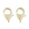 Brass Micro Pave Clear Cubic Zirconia Lobster Claw Clasps KK-I354-01G-02-1