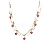 Brass Pave Cubic Zirconia Heart Pendant Bib Necklaces for Women FS-WGB563A-02-4