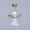 Transparent Frosted Acrylic Flower Pendants PALLOY-JF00373-06-1
