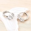 Brass Micro Pave Clear Cubic Zirconia Hoop Earrings EJEW-Z121-06P-3