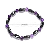 Round Natural Amethyst Stretch Bracelets X-BJEW-G072-10-2