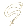 Brass Clear Cubic Zirconia Pendant Necklaces for Women LS-NJEW-M009-05G-B-2
