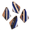 Transparent Resin & Walnut Wood Pendants RESI-TAC0017-49-A01-3
