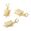 Brass Micro Pave Clear Cubic Zirconia Pendants ZIRC-P094-14G-RS-1