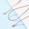Brass Snake Chains Necklaces for Women NJEW-D302-14RG-1