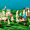 16Pcs 16 Styles Unfinished Wood Ornaments WOOD-TA0002-77-9