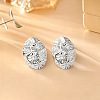 Brass Micro Pave Cubic Zirconia Stud Earrings KK-CBAC05D-2