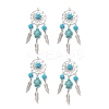 Alloy Synthetic Turquoise Beads Dream Catcher Pendants PALLOY-MZ00708-01-1