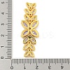 Brass Pave Lilac Cubic Zirconia Flower with Leaf Links Connector Charms KK-P277-52G-03-3