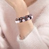 Natural White Jade Round Beaded Stretch Bracelet BJEW-SW00077-12-3