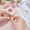 Stainless Steel Pave Natural White Shell Flat Round Magnetic Locket Pendant Necklaces for Women NJEW-NB00012-3