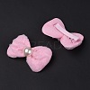 5 Pair 5 Style Bowknot & Flower Polyester Alligator Hair Clips PHAR-C012-01A-5