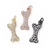 Brass Micro Pave Cubic Zirconia Pendants ZIRC-G157-24-02-1