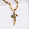 Gothic Style Retro 304 Stainless Steel Cross Pendant Punk Necklaces for Fashionable Men LC7569-2-1