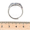 Brass Micro Pave Cubic Zirconia Cuff Rings for Women RJEW-A069-13P-01-5