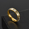 304 Stainless Steel with Crystal Rhinestone Finger Rings FS-WGF5DC4-11-2