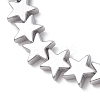 Non-magnetic Synthetic Hematite Star Beads Braided Bead Bracelets for Women Men BJEW-JB13301-3