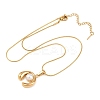 304 Stainless Steel with Acrylic Imitation Pearl Pendant Necklaces NJEW-H088-05A-G-4